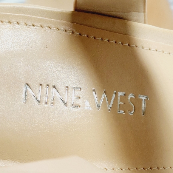 New NINE WEST Openit 9 Beige Vegan Platform Sandal D1041 - Picture 10 of 15